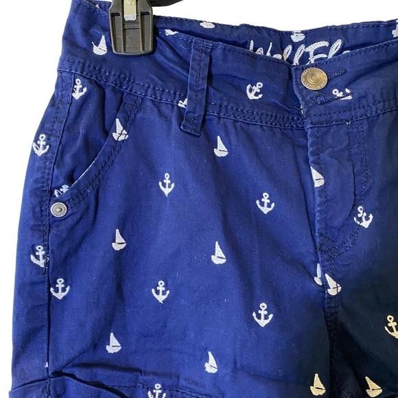 WALLFLOWER Junior"s size 3 navy blue nautical anchors sailboat theme shorts - Picture 4 of 10
